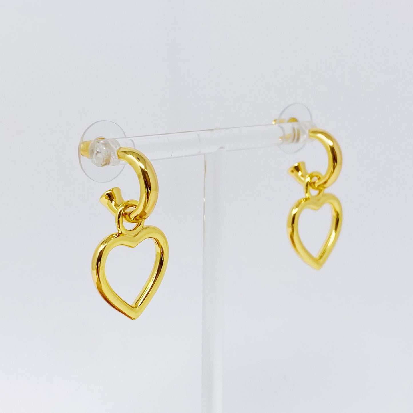 Valentine's Day 14k Gold Heart Drop Earrings - Show Your Love with Trendy Milan Design